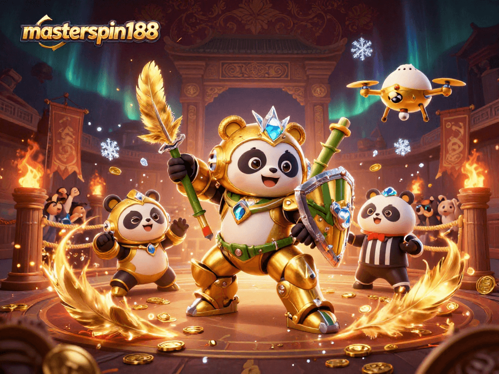 Experience thrilling gameplay with masterspin188's vibrant casino scene featuring dynamic characters and gold coins.